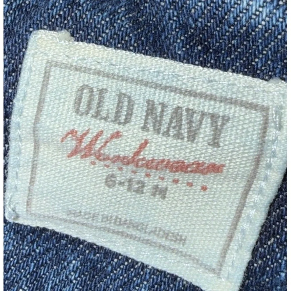 Vintage Old Navy Workwear Denim Baby Overalls 6-12m Retro Classic Basic Y2K